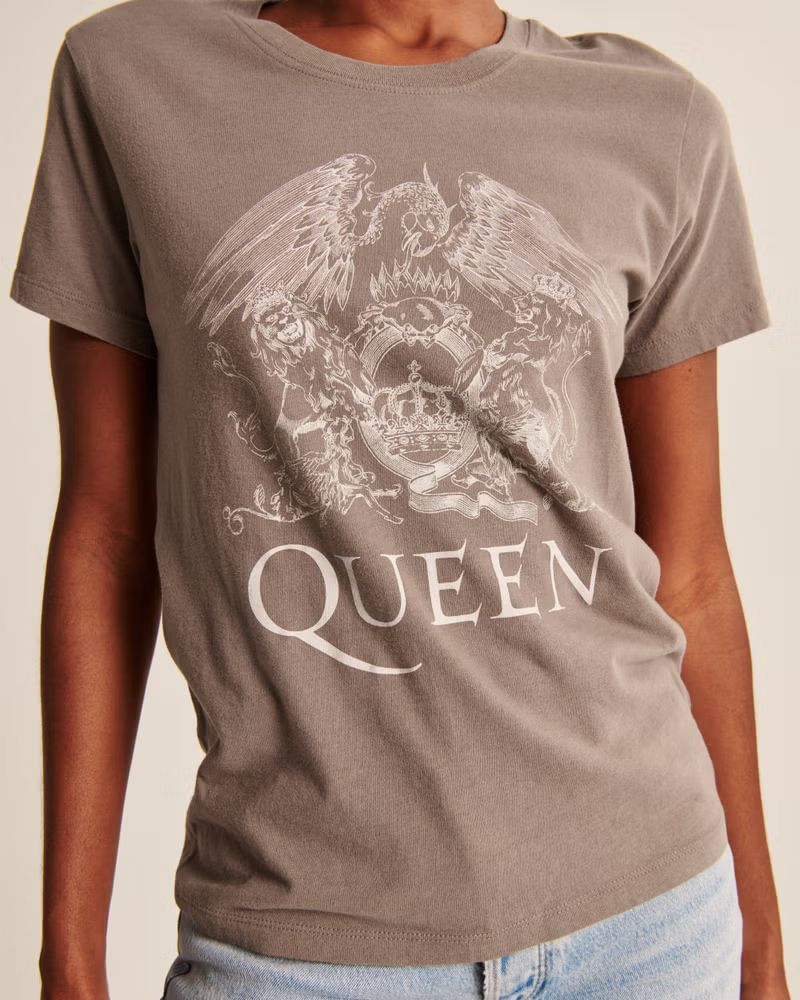 Queen 90's-Inspired Relaxed Band Tee | Abercrombie & Fitch (US)