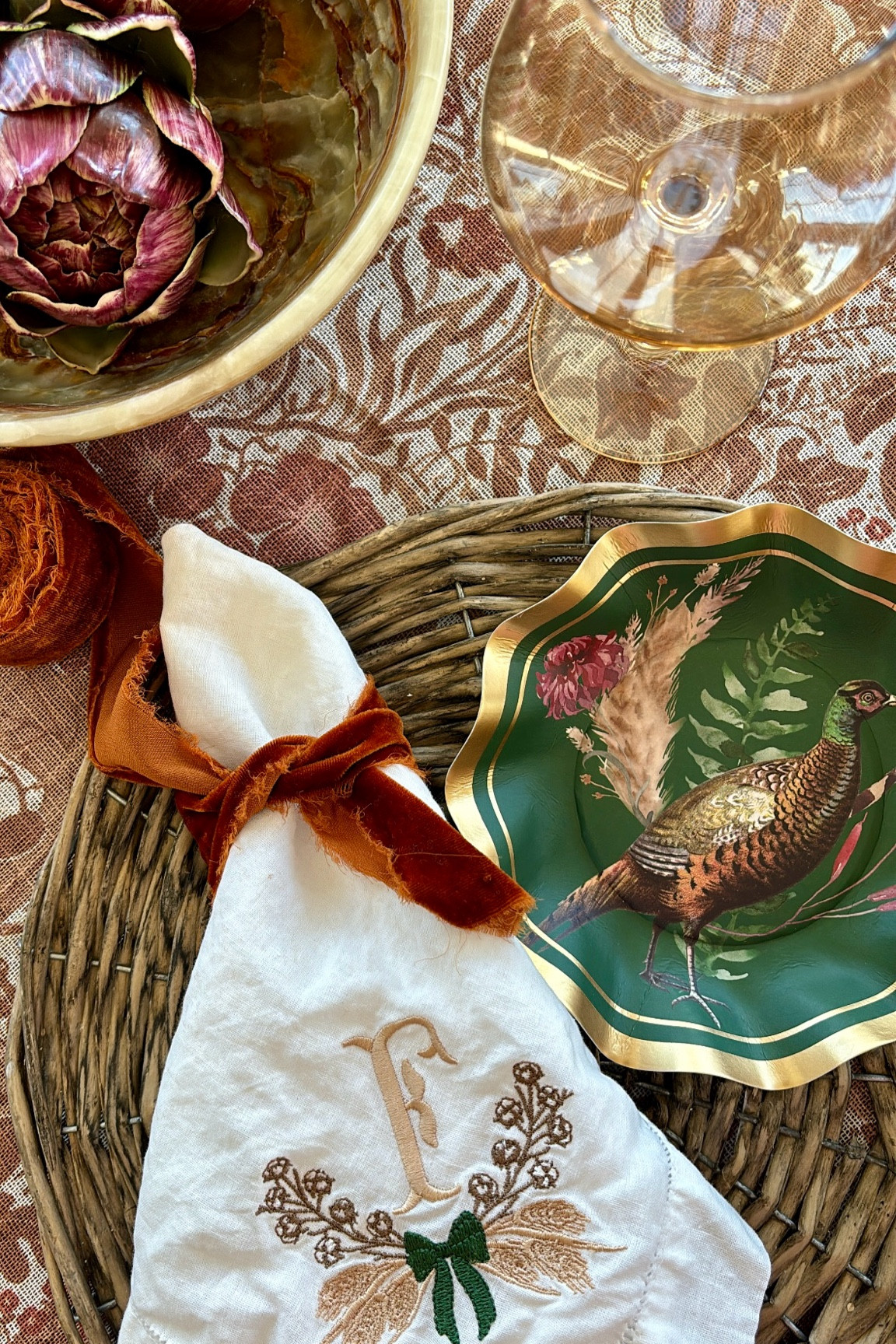 Working on my Thanksgiving tablescape, a few pieces missing but here’s where we are at so far! Celebrating Thanksgiving early this weekend with my in-laws (while watching the Lions 🦁 🏈!) before we all go out of town for the Turkey Day! 🦃🤎

Doing paper plates because this age and stage with kids, it just makes it a little easier! Less dishes, more time to visit and wrangle our kiddos!

#tablescape #Thanksgivingtable #Thanksgiving #Thanksgivingdecor #tablescape #falltable #Thanksgivinginspo

#LTKHome #LTKSeasonal #LTKHoliday