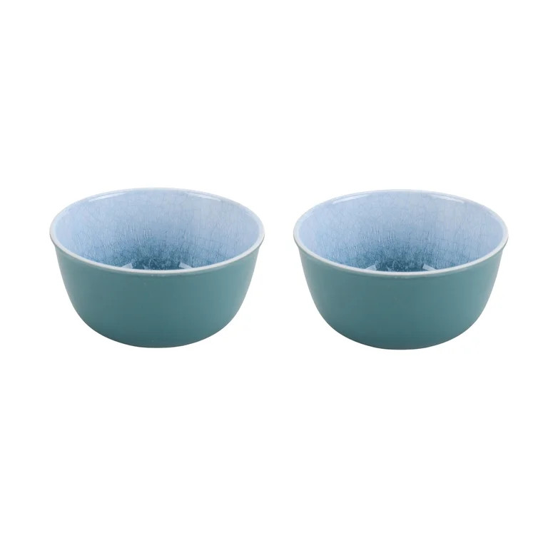 Better Homes and Gardens 2-Piece Bamboo Melamine Blue Reactive Dip Bowl Set | Walmart (US)