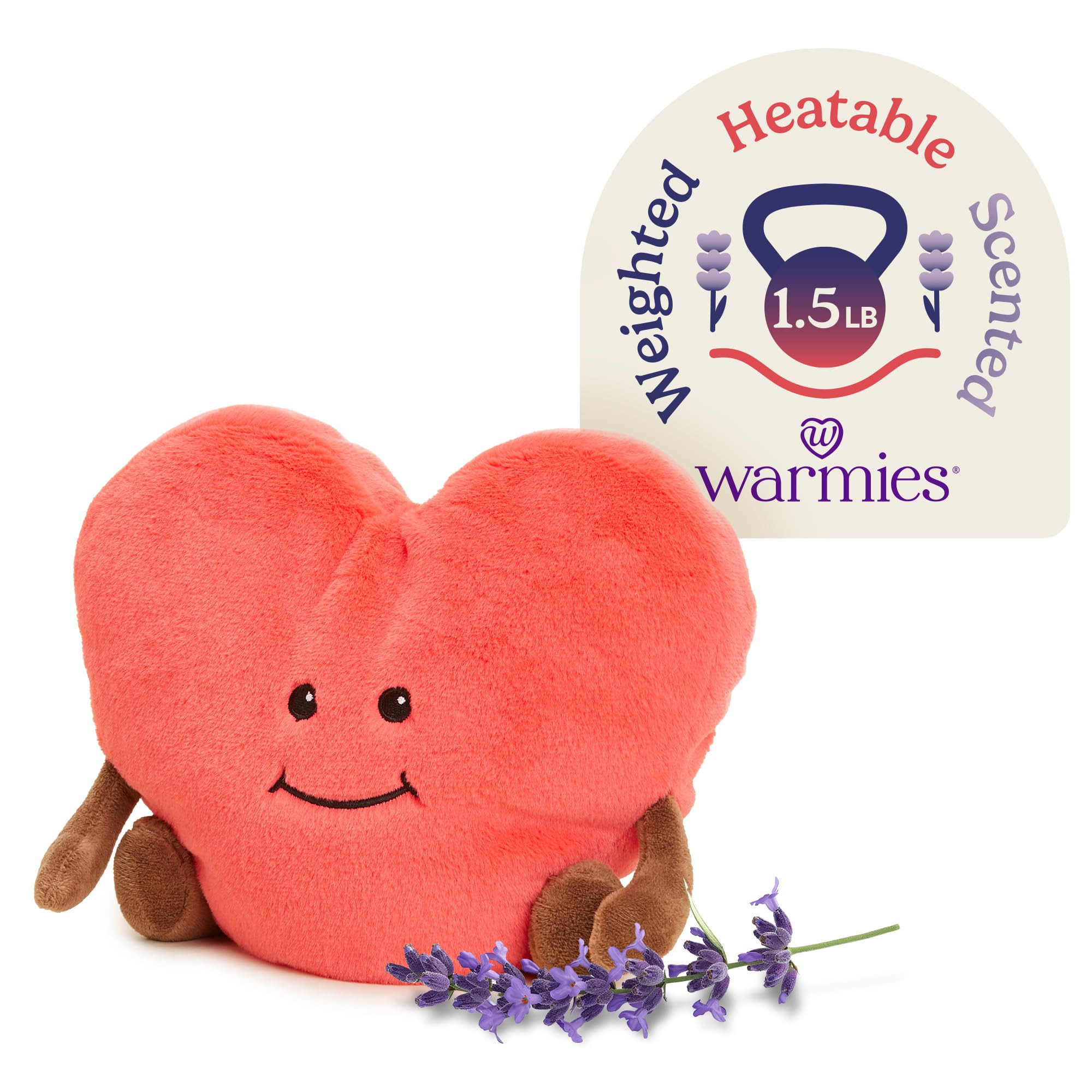 warmies Microwavable & Weighted Stuffed Animals, Heart - Heated Stuffed Animal Plushie for Warmth... | Amazon (US)