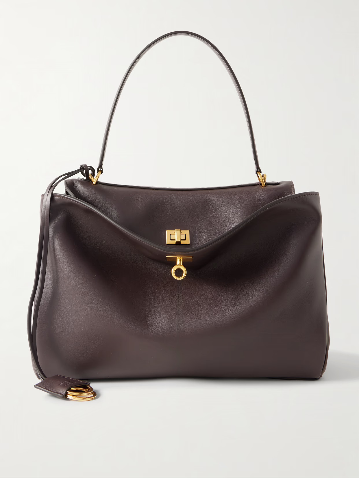 Balenciaga - Rodeo Medium Leather Shoulder Bag - Brown | NET-A-PORTER (US)