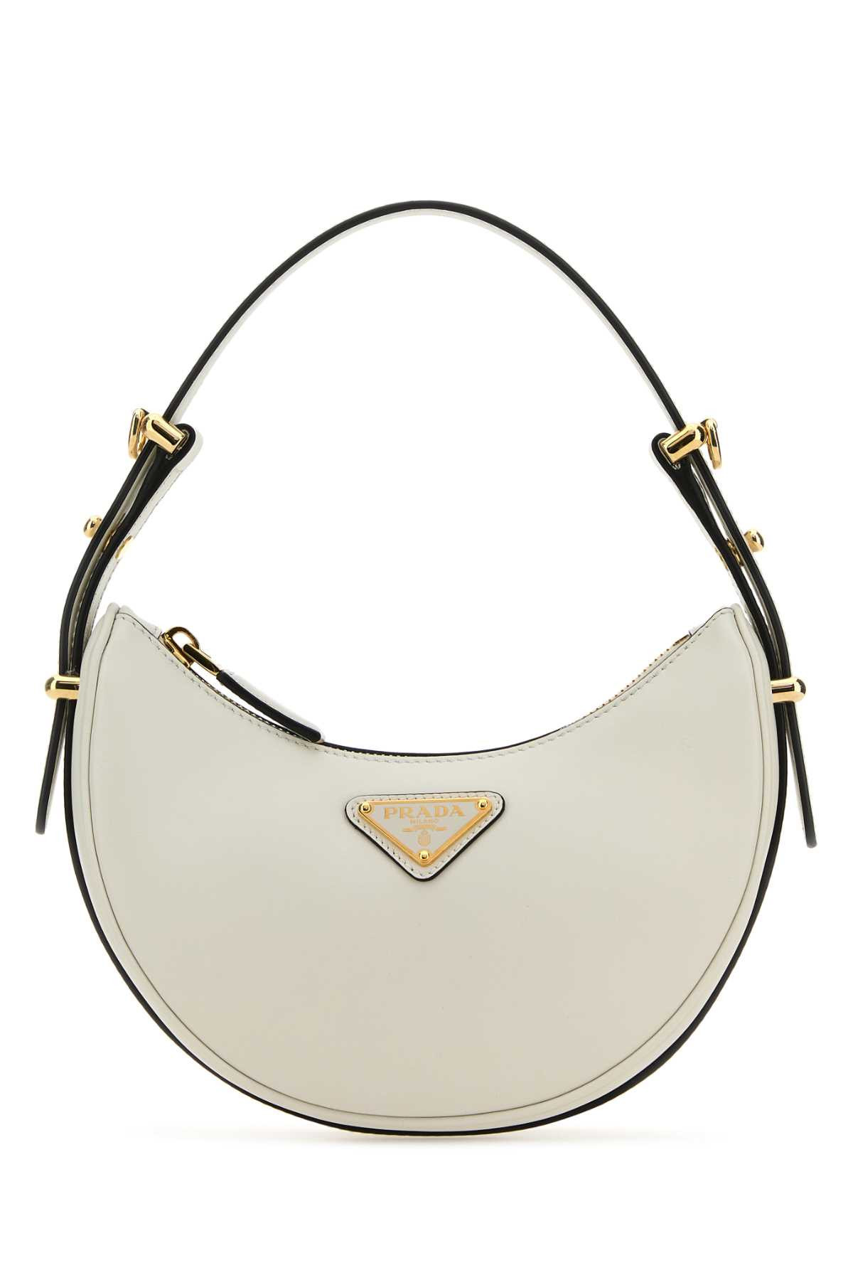 Prada White Leather Mini Arquã¨ Handbag | Italist.com US