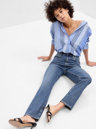 High Rise Straight Jeans with Washwell | Gap Factory