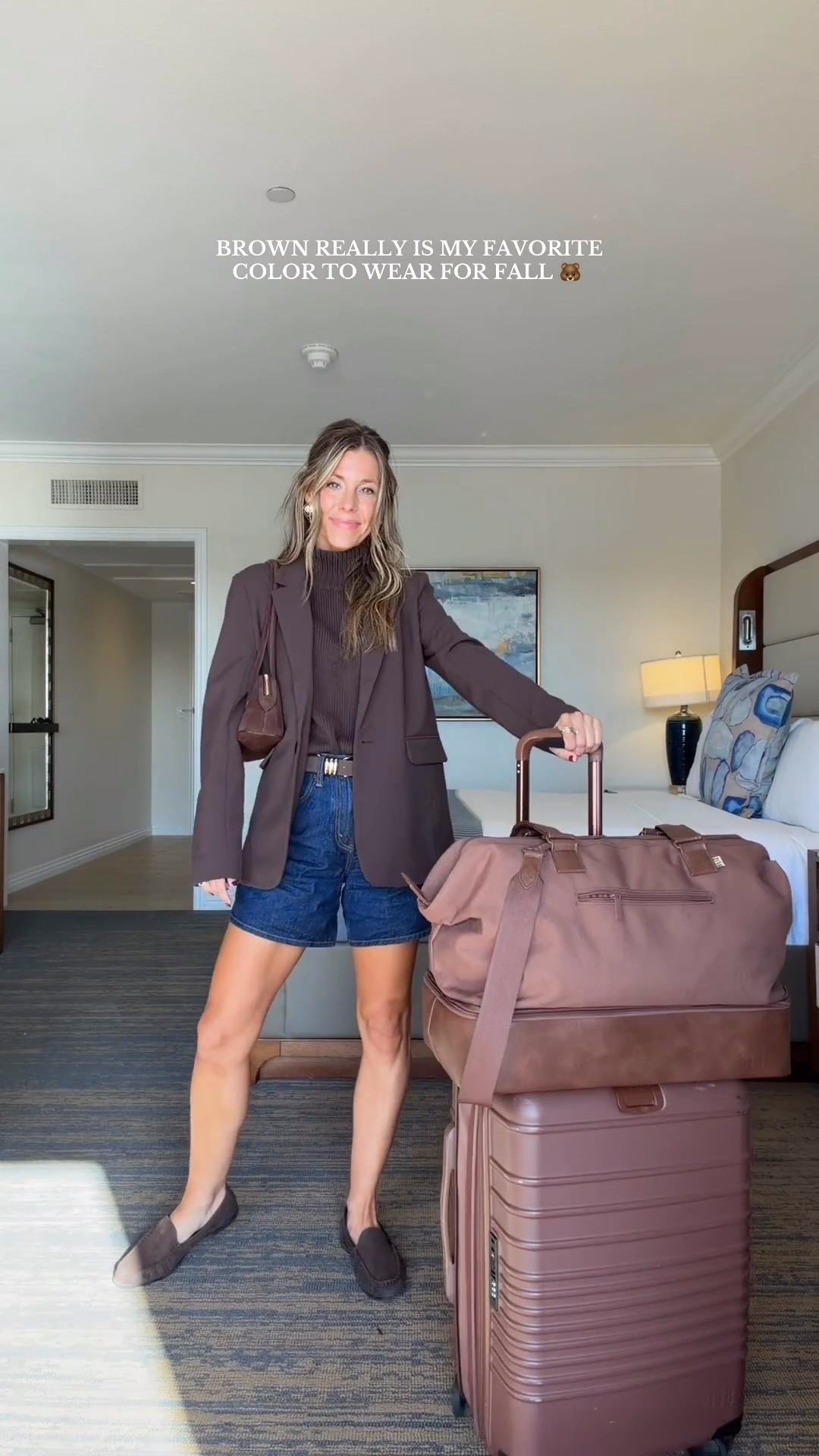 Love this brown blazer!! Small sweater and size 25 jean shorts. Brown loafers  



#LTKSeasonal #LTKStyleTip #LTKTravel