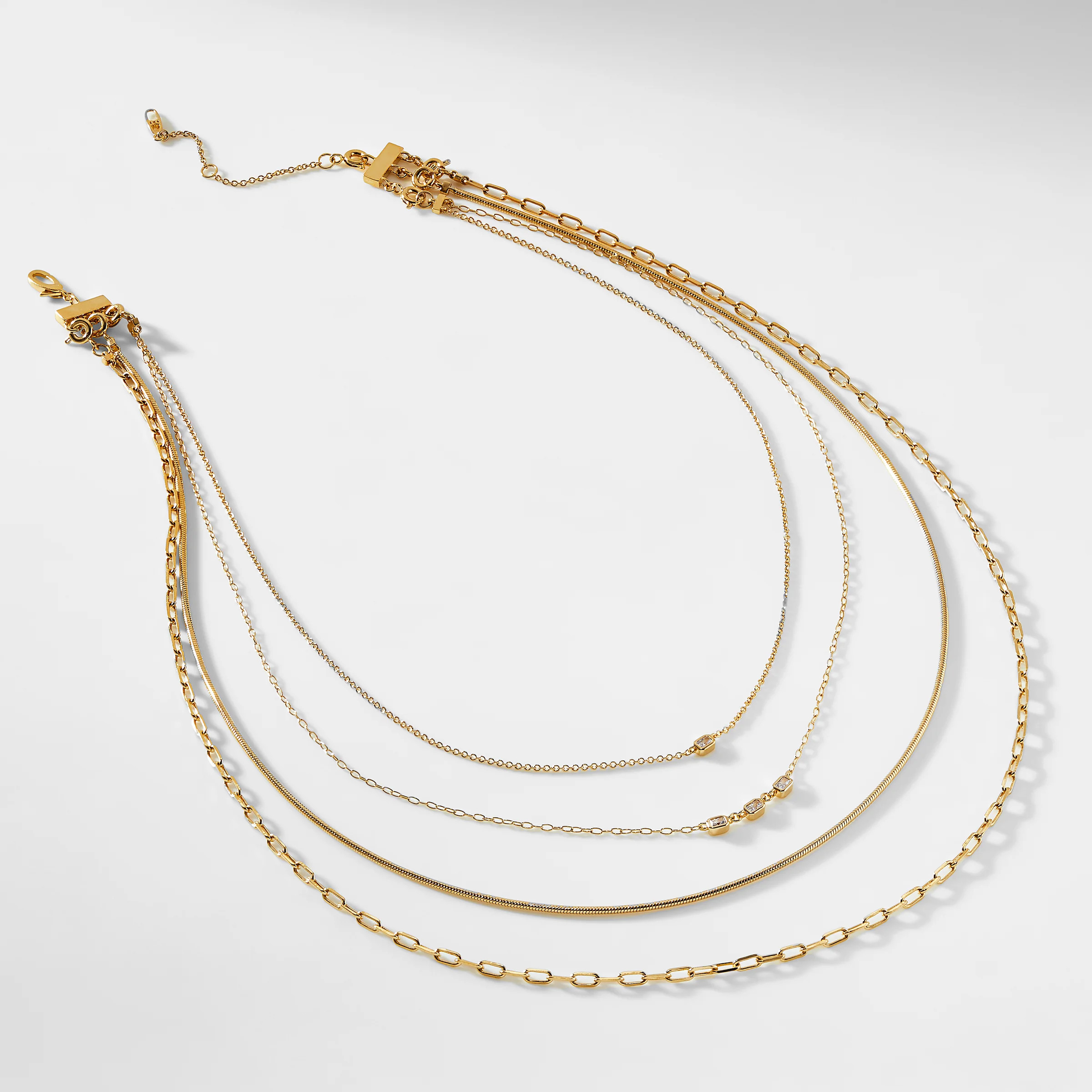 GOLDEN HOUR MULTI CHAIN NECKLACE | NADRI