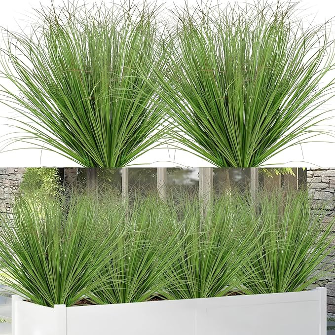 Artificial Grass Plants Outdoor 20 Bundles Fake Wheat Grass UV Resistant Faux Shrubs Bushes Plant... | Amazon (US)