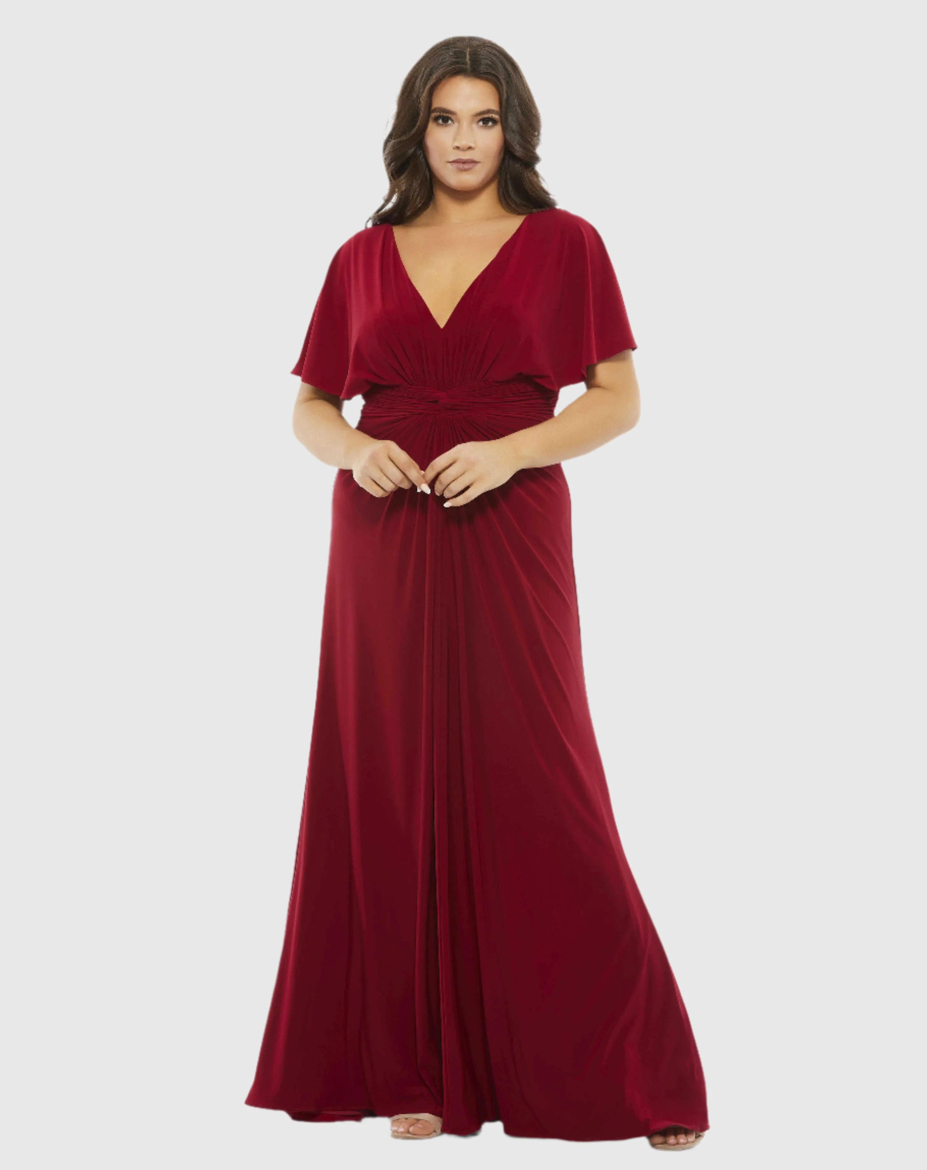 Twist Waist Jersey Gown (Plus) | Mac Duggal