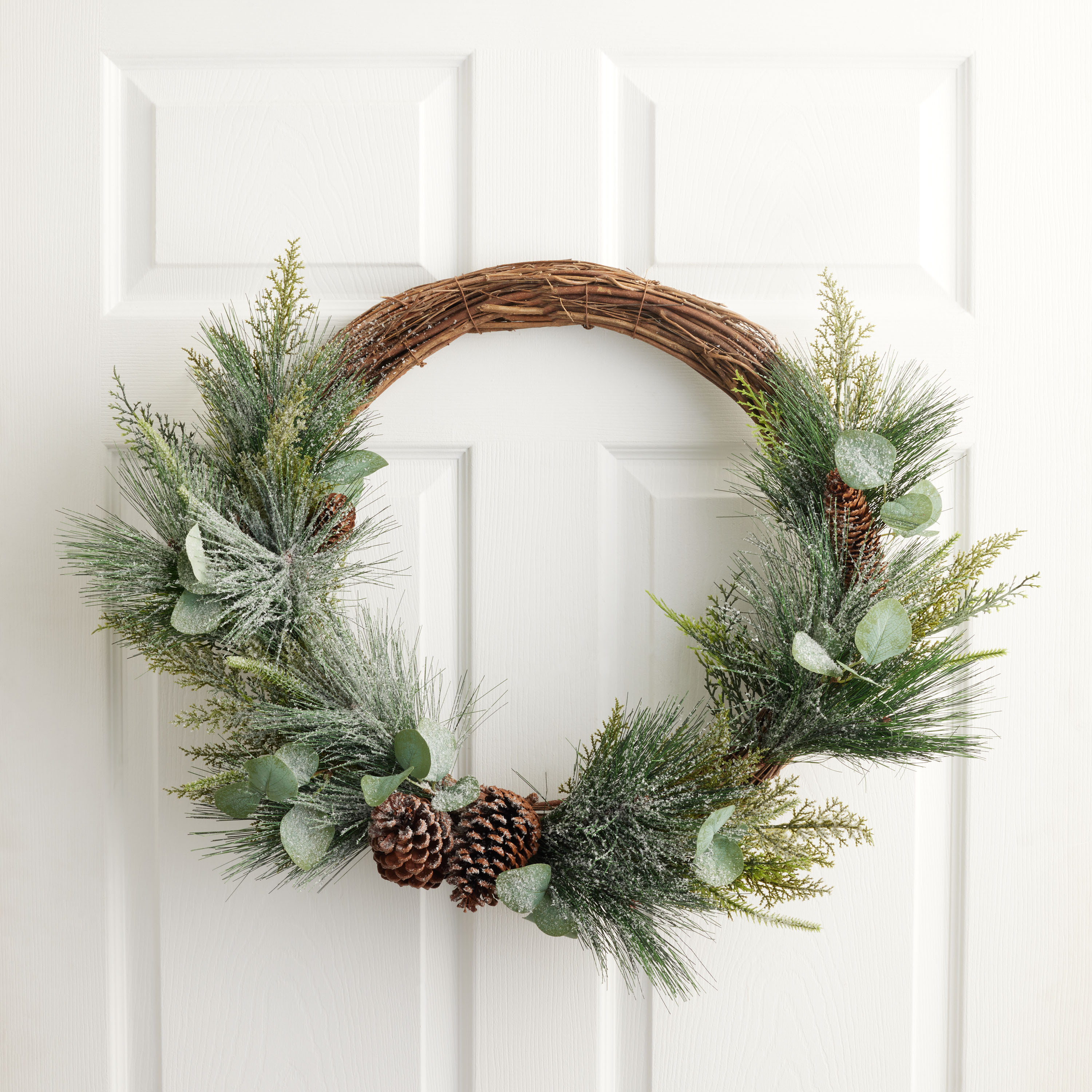 Large Frosted Faux Eucalyptus and Pine Wreath | World Market