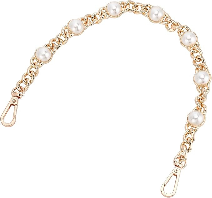 WADORN Pearl Purse Replacement Chain, 14.1 Inch Imitation Pearl Bead Short Bag Handle Strap Bag C... | Amazon (US)