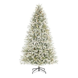 9 ft Kenwood Fraser Fir Flocked Pre-Lit LED Artificial Christmas Tree with 1200 Warm White Micro ... | The Home Depot