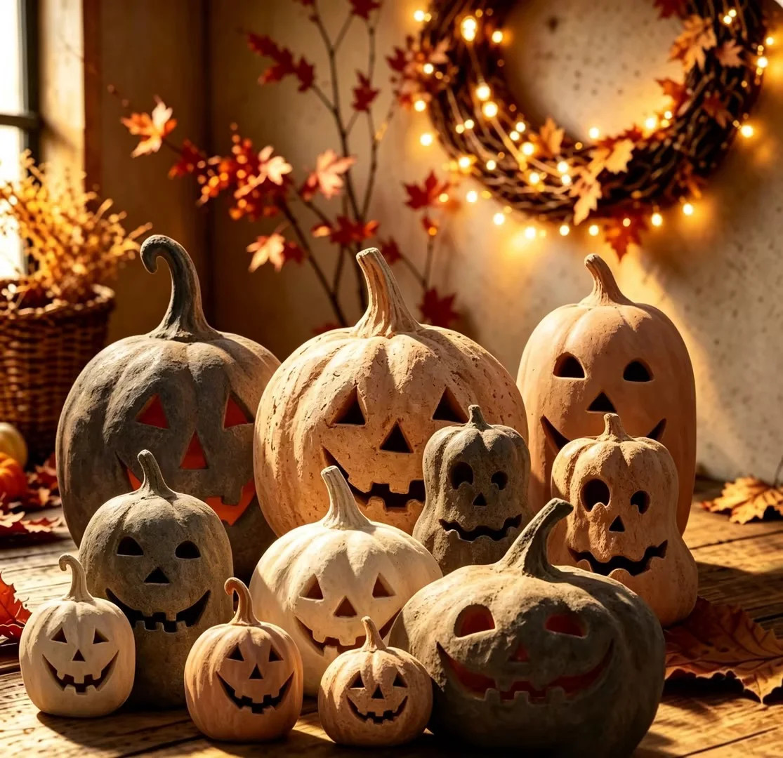 Handmade Terracotta Pumpkin Lantern with Flameless Candle - Fall Decor Vintage Autumn Farmhouse T... | Walmart (US)