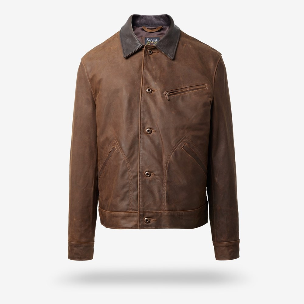 Schott® N.Y.C. X Allen Edmonds Leather Barn Jacket | Allen Edmonds