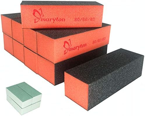 Maryton Nail Sanding Buffing Block Nail Polisher Buffer File 80/80 Grit for Acrylic Nails Kit Man... | Amazon (US)