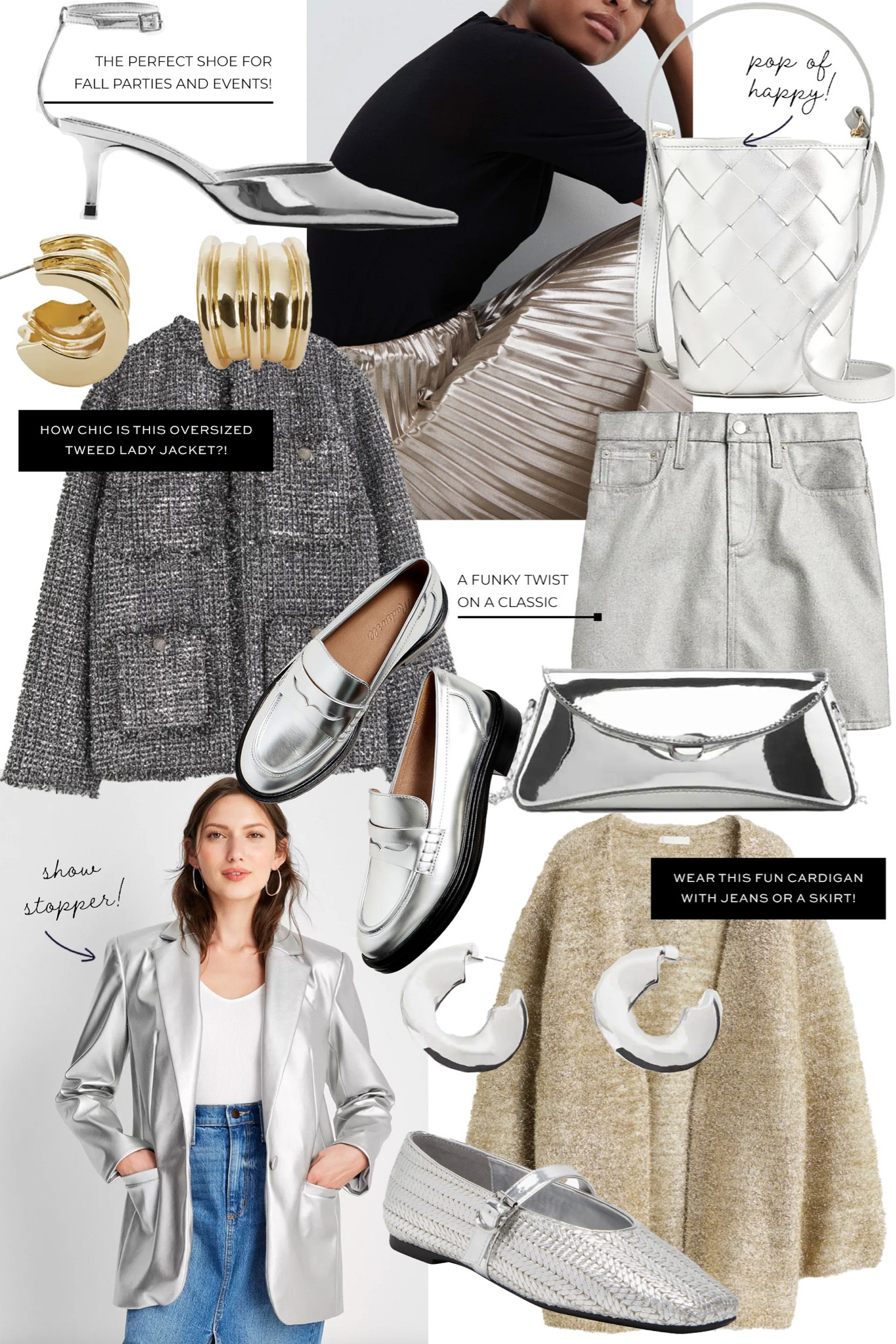 Metallic Fashion Finds for Fall! 🪩🩶💿

#LTKfindsunder100 #LTKHoliday #LTKSeasonal