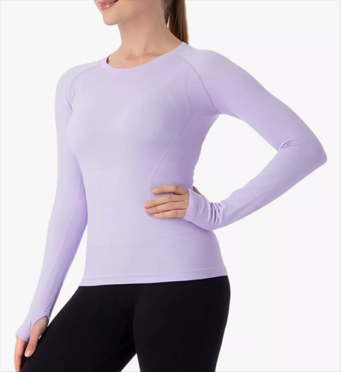 MathCat Seamless Workout Shirts for Women Long Sleeve Yoga Tops