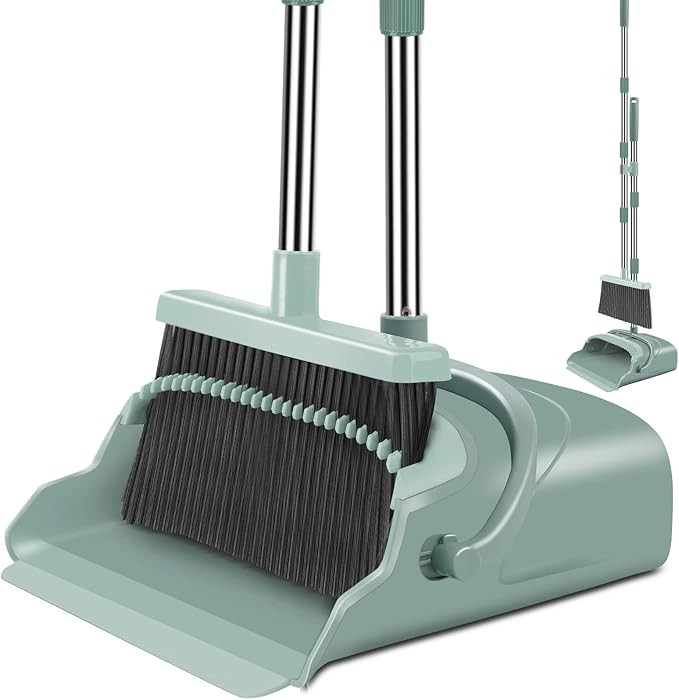 kelamayi Upgrade Broom and Dustpan Set, Large Size and with Long Handle, Upright,Ideal for Indoor... | Amazon (US)
