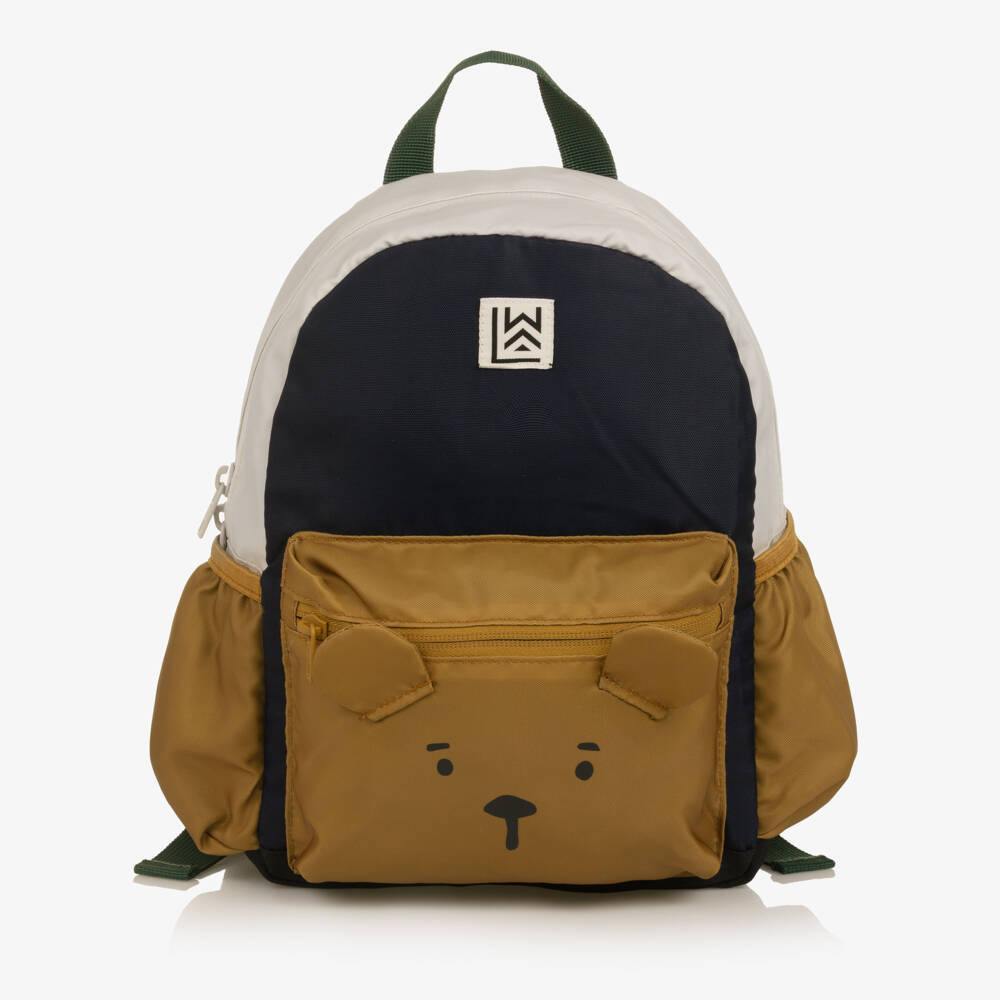 Liewood Boys Navy Blue Colourblock Bear Backpack (27Cm) | Childrensalon
