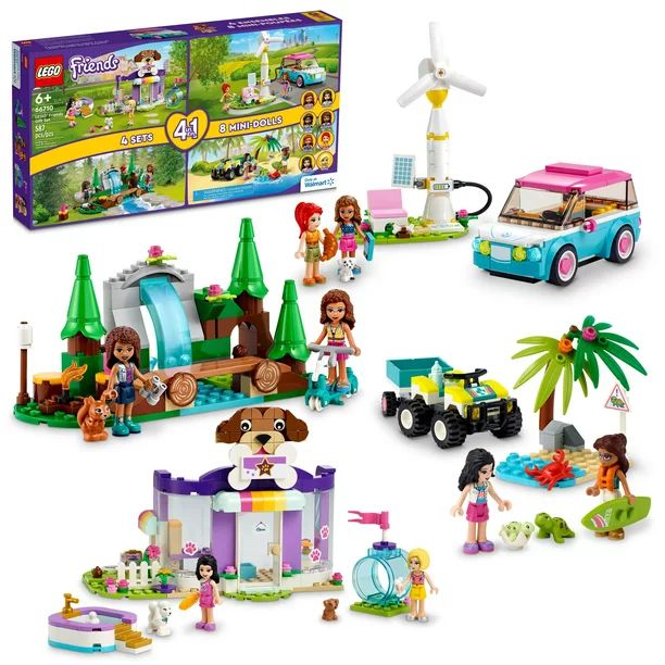 LEGO Friends 66710, 4-in-1 Building Toy Gift Set: Doggy Day Care, Turtle Protection Vehicle, Fore... | Walmart (US)