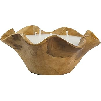 A&B Home Dough Bowl Candle - Wooden Bowl Soy Wax Candle, Home Tabletop Decor, Living Room Entrywa... | Amazon (US)