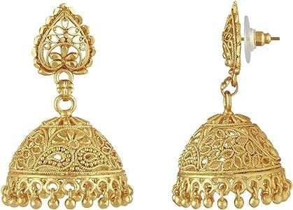Bodha 18k Gold Plated Traditional Indian Jhumka Earrings (SJ_32) | Amazon (US)
