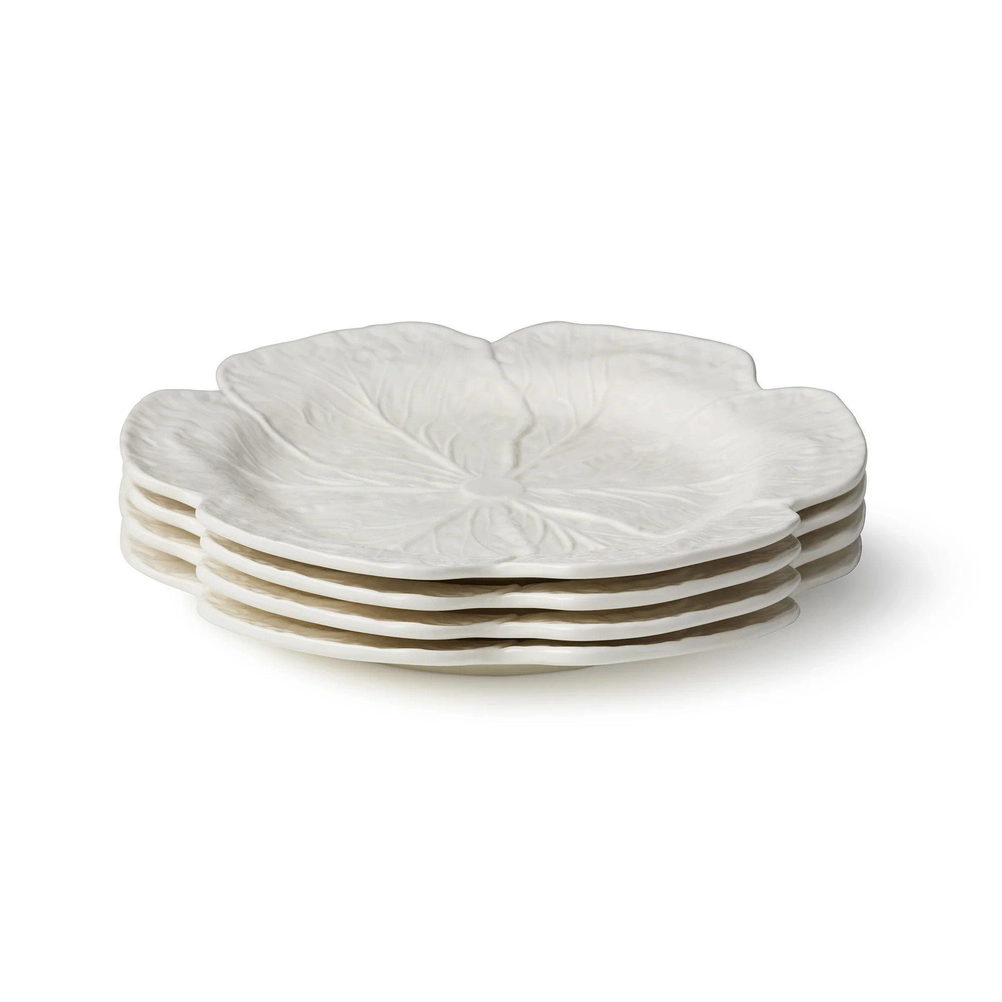 Le Jardin Set of 4 White Cabbage 3-D Dinner Plates 11" – Sculpted Ivory Stoneware Leaf Plates – Heirloom Garden-Inspired Tableware for Everyday & Seas | Wayfair North America