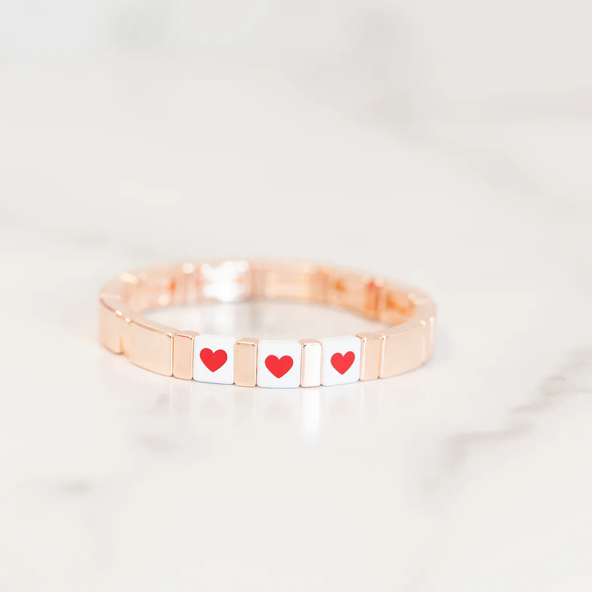 Classic HEART Tile Bracelet | Golden Thread
