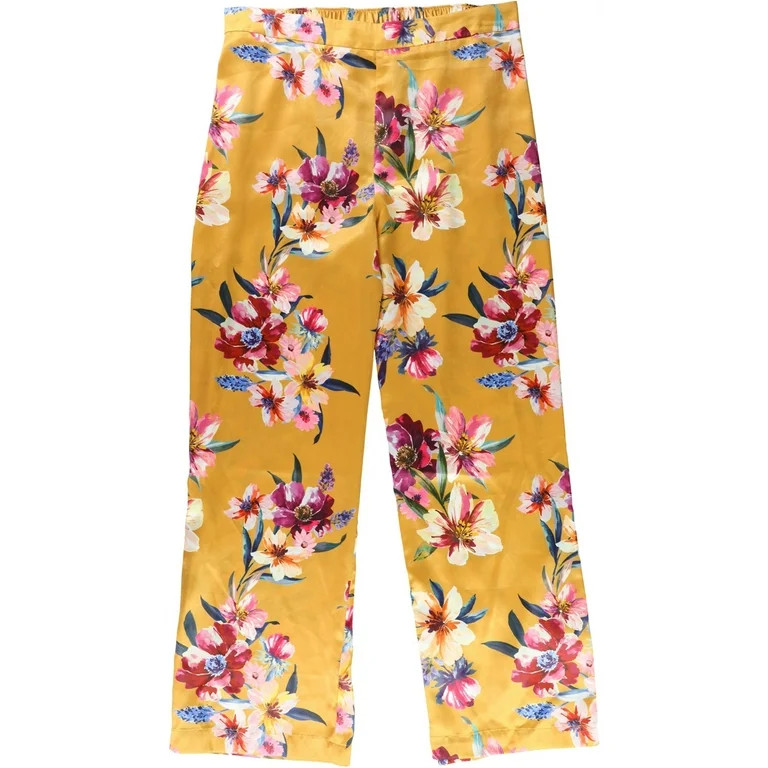 Bar Iii Womens Floral Casual Wide Leg Pants - Walmart.com | Walmart (US)