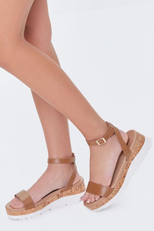 Cork Ankle-Strap Flatform Sandals | Forever 21 (US)