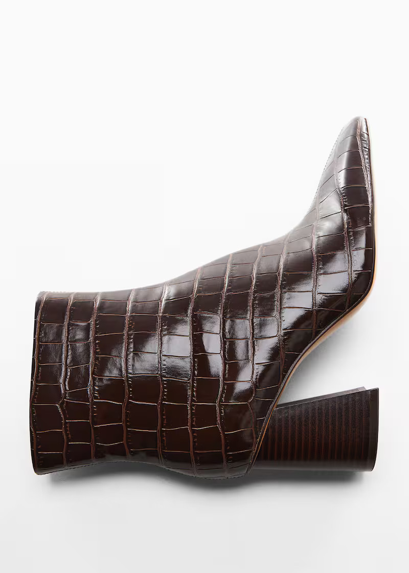 Croc-effect ankle boots -  Women | Mango USA | MANGO (US)