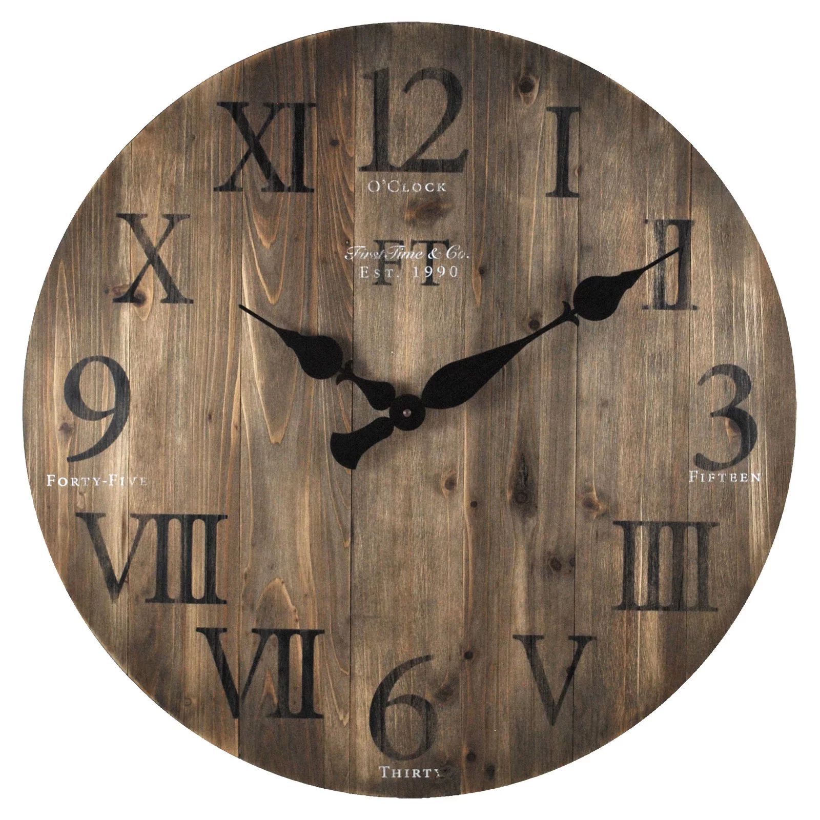 FirsTime Rustic Barn Wood 24 in. Wall Clock | Walmart (US)