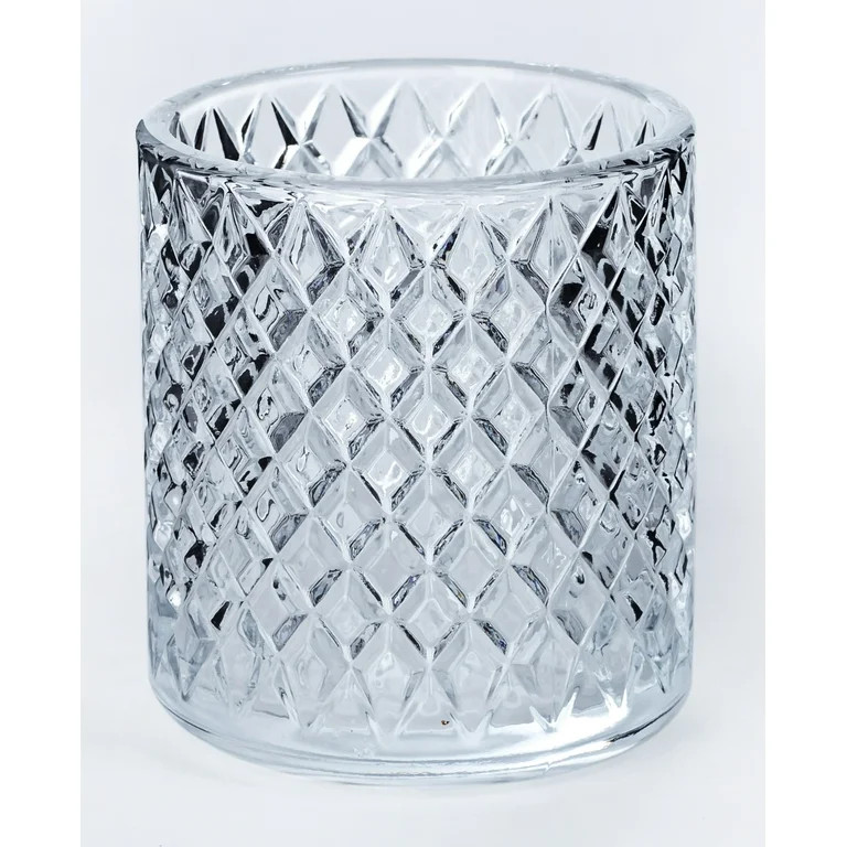 Mainstays High Clear Diamond Pattern Glass Votive and Tealight Candle holder - Walmart.com | Walmart (US)