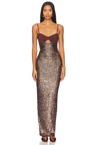 Monet Twist Gown in Cocoa & Copper | Revolve Clothing (Global)