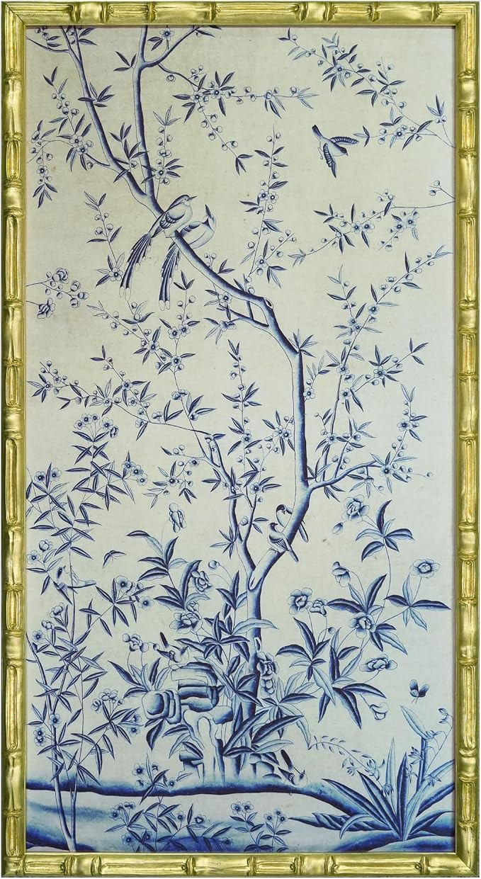 HongFengtang Chinese Rice Paper Print China Flower And Bird Bamboo Frame 19.5 X 35.8 Inches (BRIG... | Amazon (US)