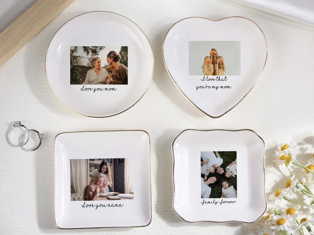 Photo gifts for mom wedding day, birthday gift for mom photo gift, mom jewelry dish... | Etsy (US)