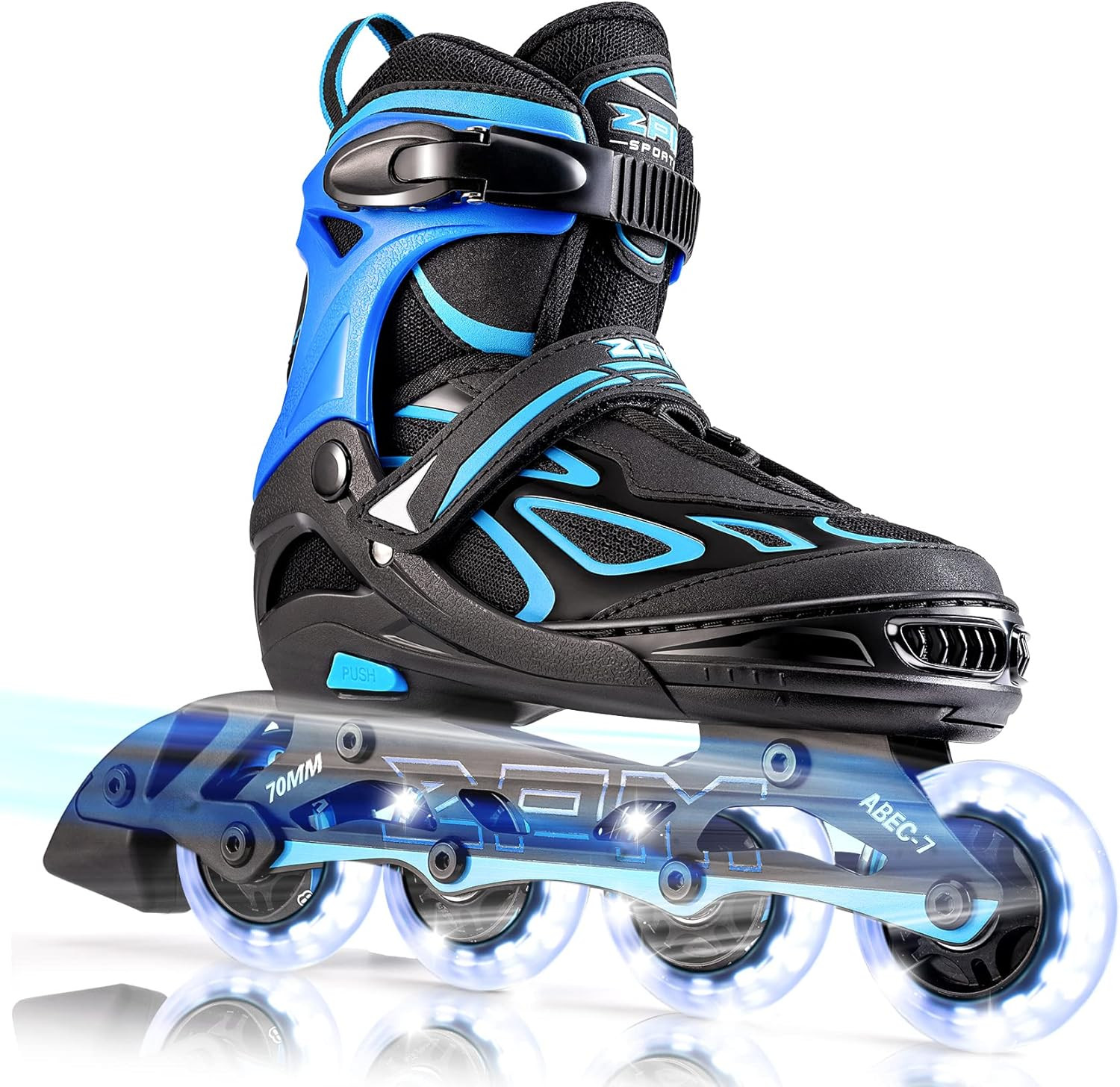 2PM SPORTS Vinal Girls Adjustable Flashing Inline Skates, All Wheels Light Up, Fun Illuminating S... | Amazon (US)