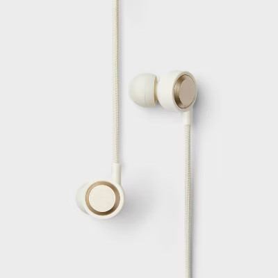 Wired Earbuds with Microphone - heyday™ White Stylized | Target