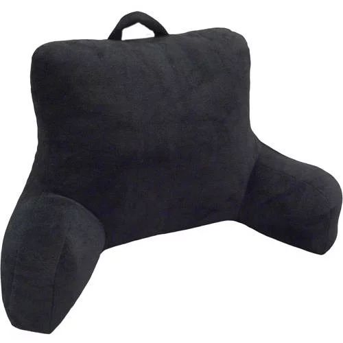 Mainstays Micro Mink Plush Backrest Lounger Pillow, Rich Black Poly Micro Mink - Walmart.com | Walmart (US)
