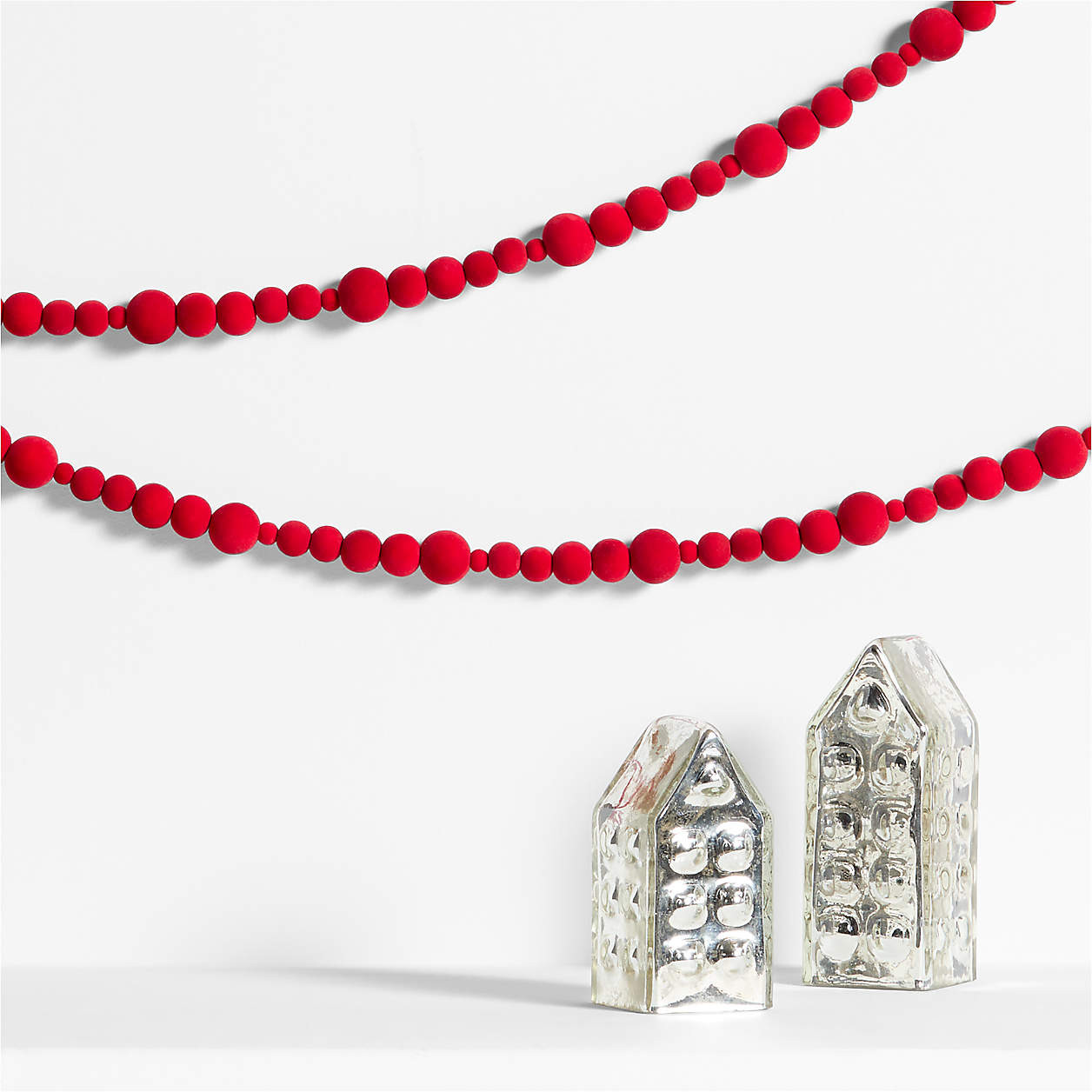 Red Velvet Christmas Garland 6' + Reviews | Crate & Barrel | Crate & Barrel