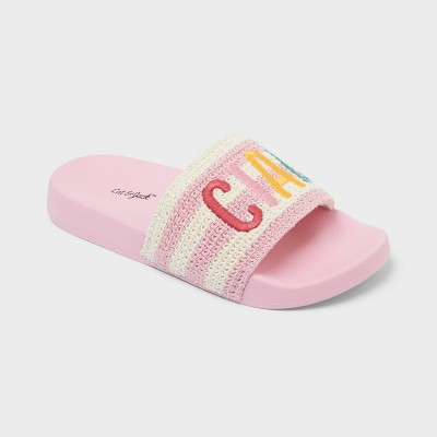 Kid's Dayna Ciao Crochet Slide - Cat & Jack™ Pink 2-3 | Target