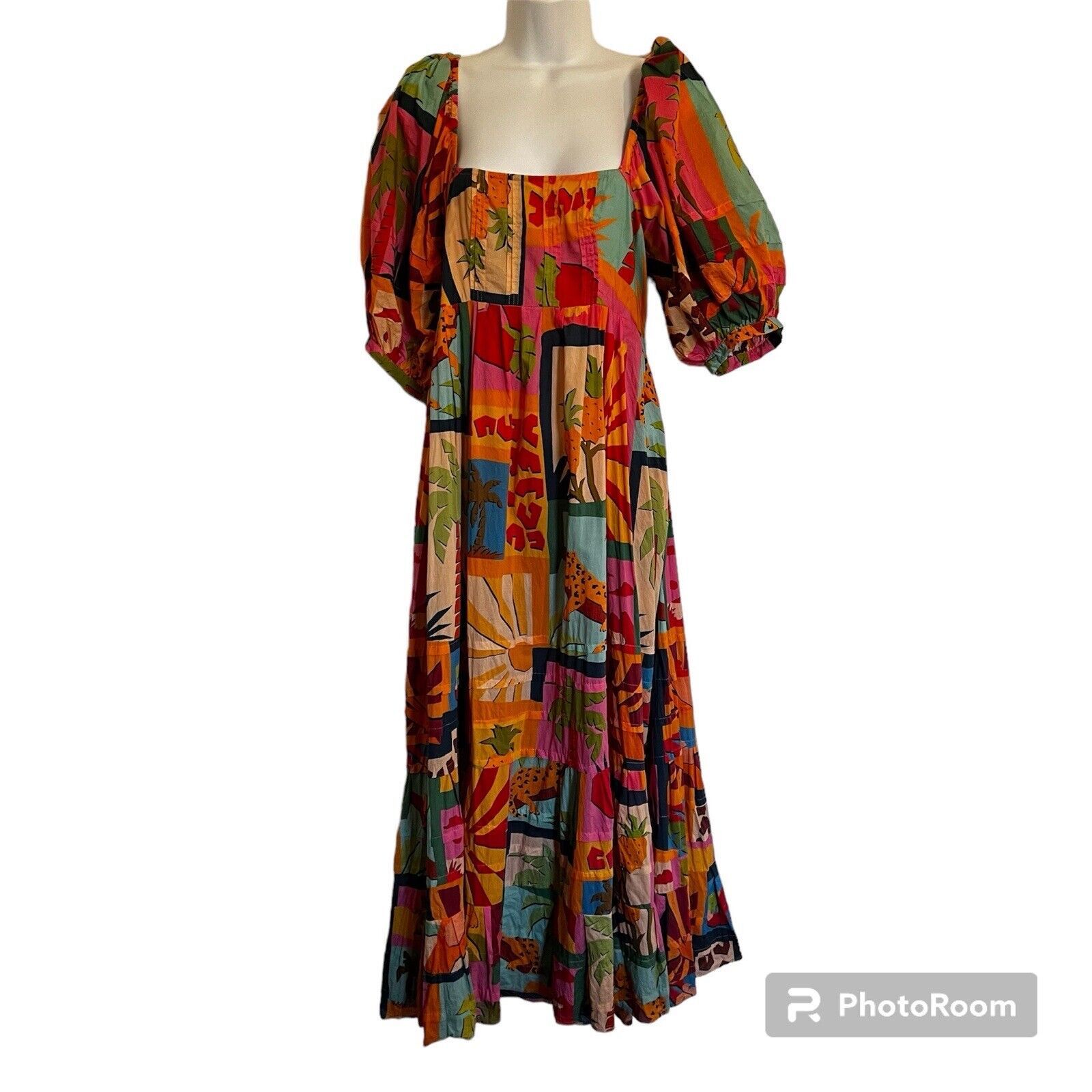 FARM RIO Tropical Collage Midi Dress M  | eBay | eBay US