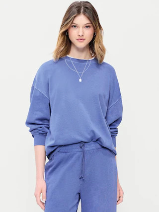 Oversized Crew-Neck Sweatshirt | Old Navy (US)