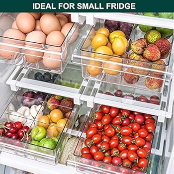 Fridge Drawers, 2-PACK LALASTAR Fridge Organizers and Storage Clear, Mini Refrigerator Organizer Bin | Amazon (US)
