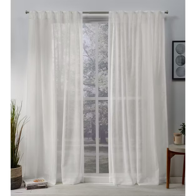 Set of 2 Belgian Sheer Hidden Tab Top Curtain Panel - Exclusive Home | Target