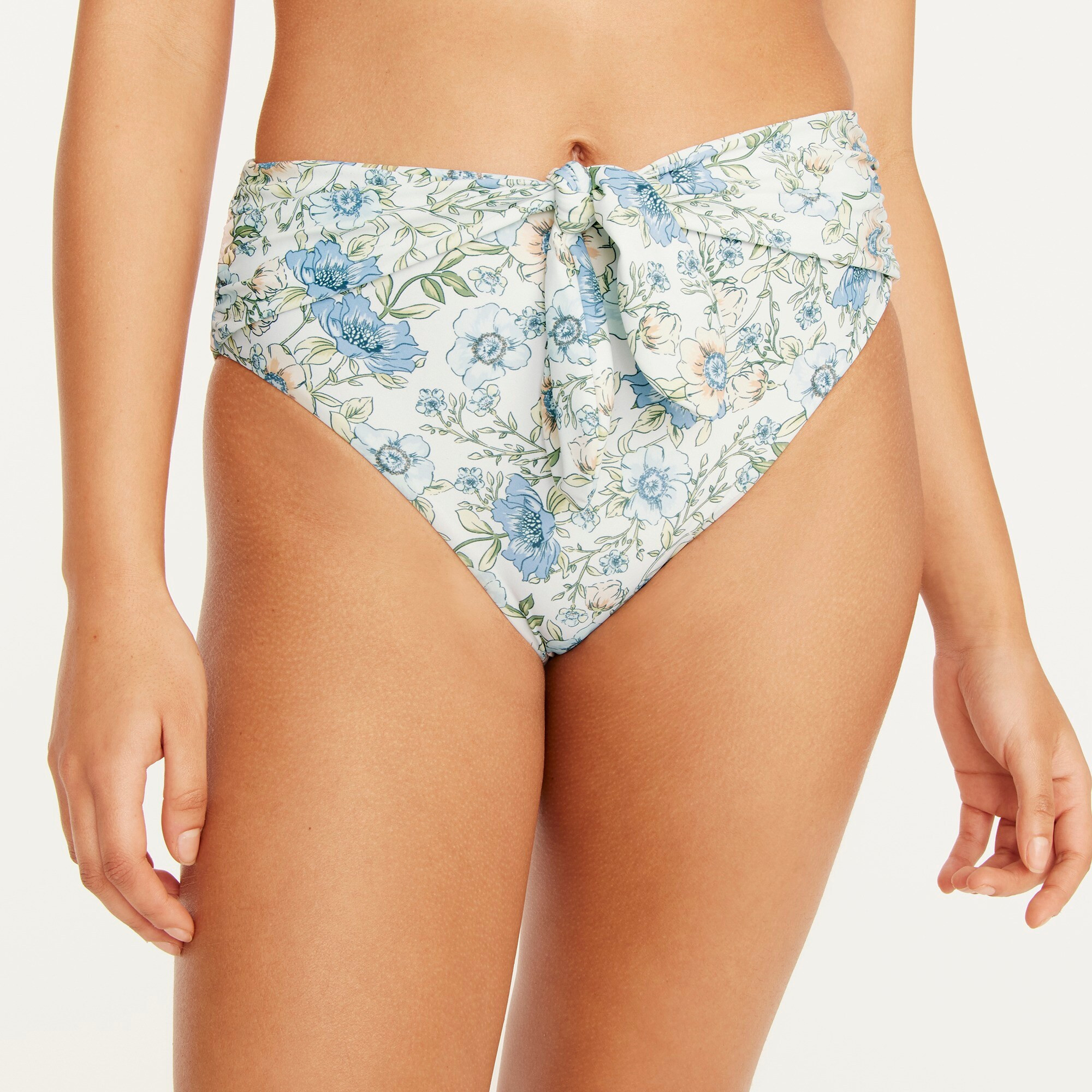 Tie high-rise bikini bottom in floral vines | J. Crew US