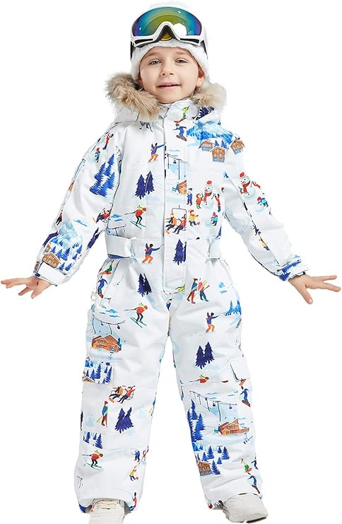 Kids Girls Boys Waterproof Colorful One Piece Snowsuits Coveralls Ski Suits Jackets Winter Jumpsu... | Amazon (US)