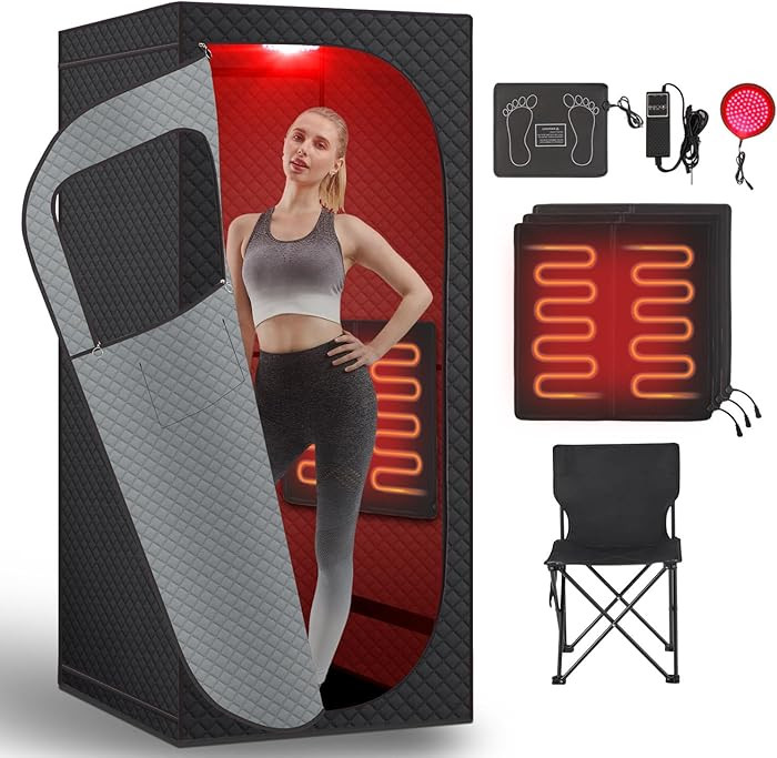 Far Infrared Sauna Box with Red Light Therapy, Portable Dry Sauna for Relaxation, Detoxification,... | Amazon (US)