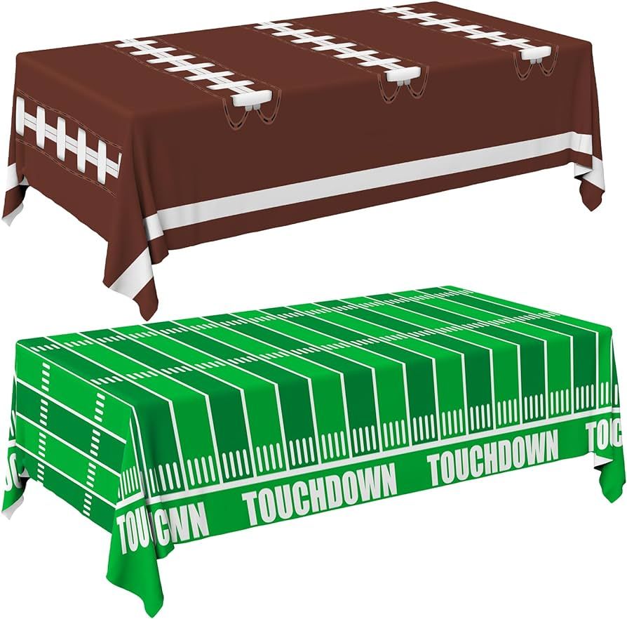 Football Party Decorations Disposable Tablecloth Plastic Touchdown Table Cover for Birthday Party... | Amazon (US)