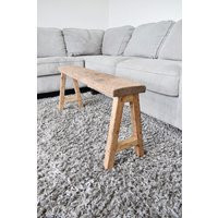 Rustic Wood Bench, Solid Farmhouse Style Entryway Furniture, Dining Room Scandinavian Boho | Etsy (US)