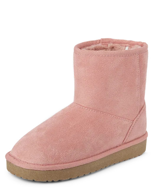 Girls Mid Teddy Boots - pink | The Children's Place