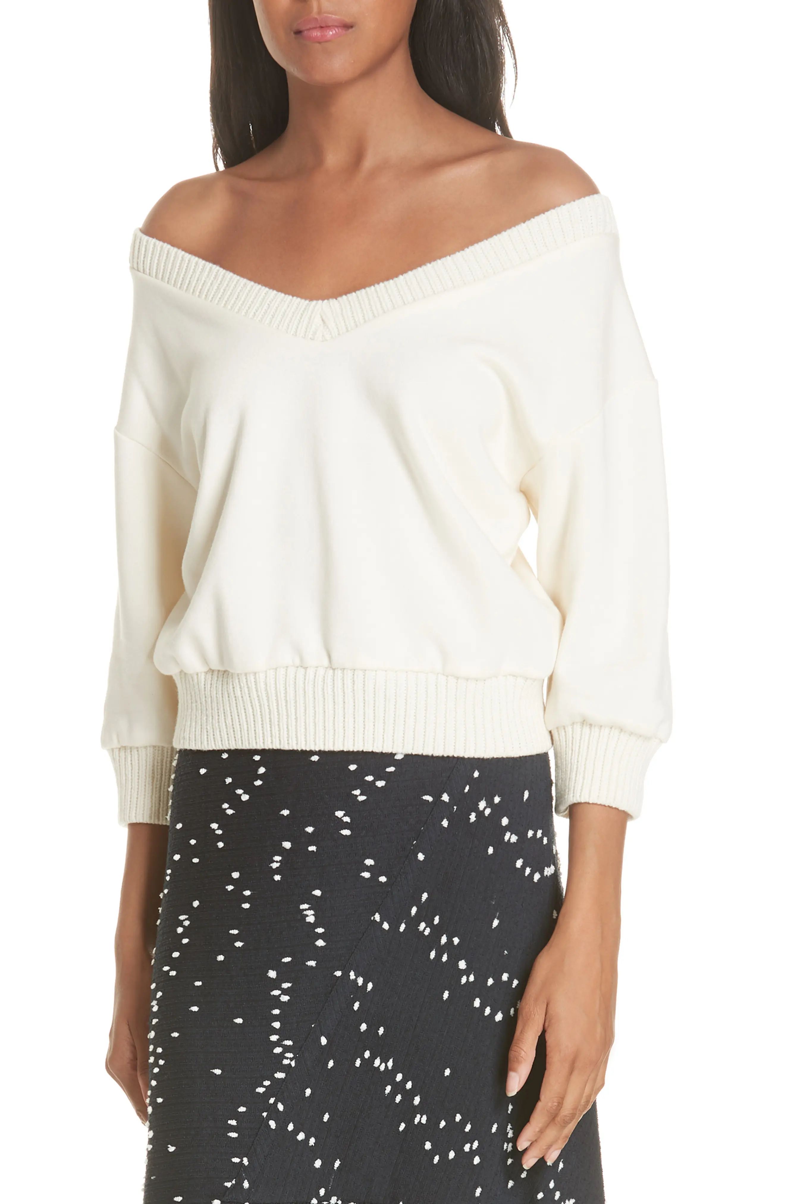 3.1 Phillip Lim French Terry Crop Sweater (Nordstrom Exclusive) | Nordstrom